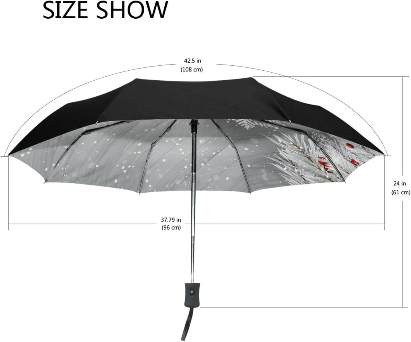 Poeticcity Automatic Folding UPF 50  Anti-UV Rain Umbrella, Auto Open/Close 3 Folds Sun Parasol Canopy Windproof Compact Travel Umbrella