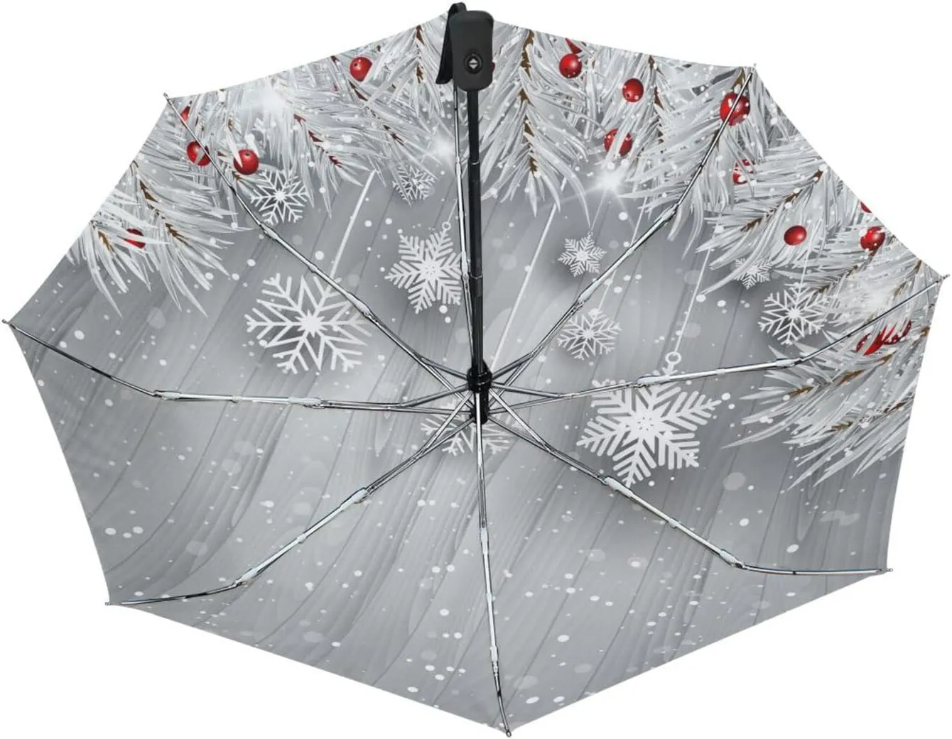 Poeticcity Automatic Folding UPF 50  Anti-UV Rain Umbrella, Auto Open/Close 3 Folds Sun Parasol Canopy Windproof Compact Travel Umbrella