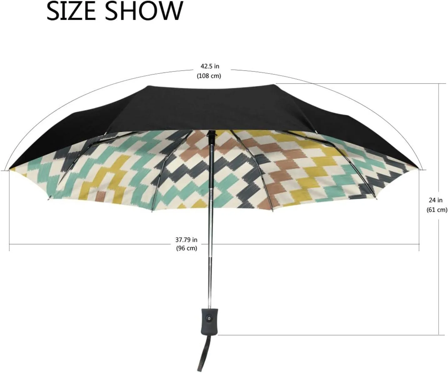 Poeticcity Automatic Folding UPF 50  Anti-UV Rain Umbrella, Auto Open/Close 3 Folds Sun Parasol Canopy Windproof Compact Travel Umbrella