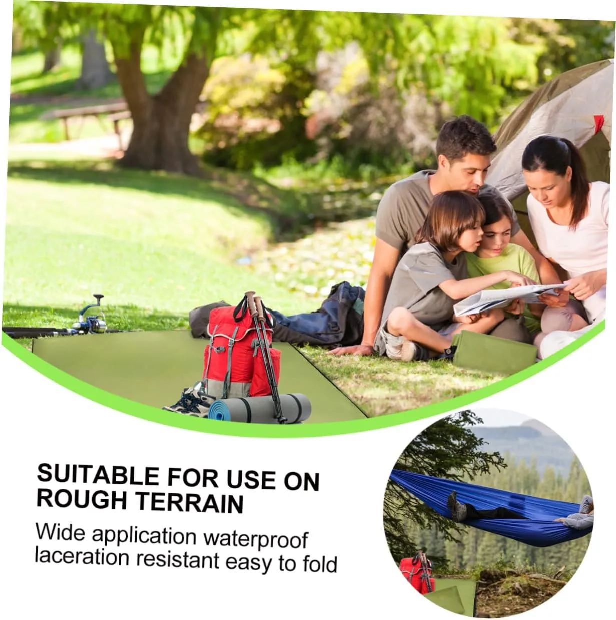 POPETPOP 1pc Portable Outdoor Blanket Oxford Cloth Mat for Beach Camping Hiking Picnics Uv Lightweight Green