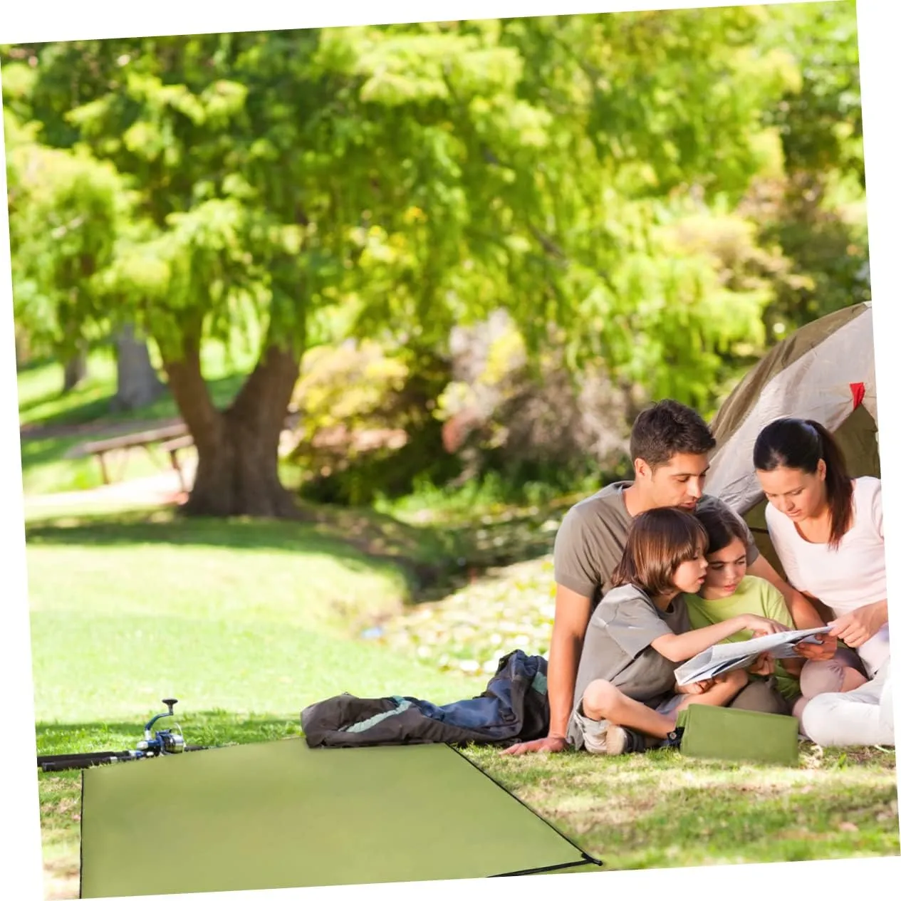 POPETPOP 1pc Portable Outdoor Blanket Oxford Cloth Mat for Beach Camping Hiking Picnics Uv Lightweight Green