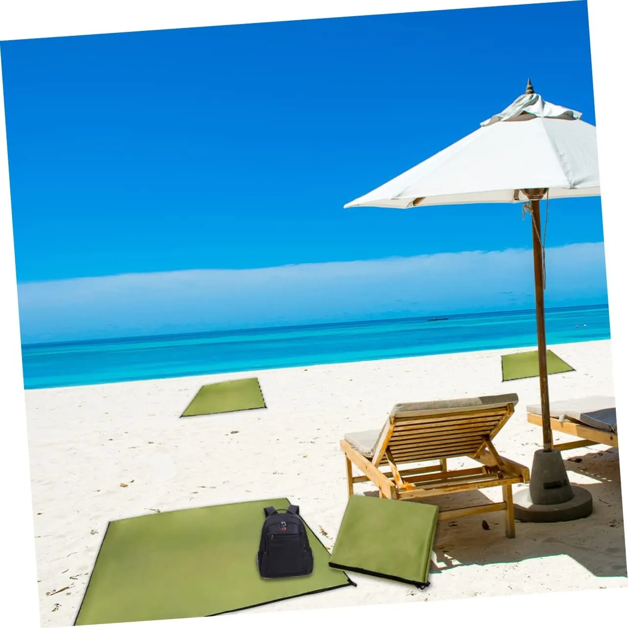 POPETPOP 1pc Portable Outdoor Blanket Oxford Cloth Mat for Beach Camping Hiking Picnics Uv Lightweight Green