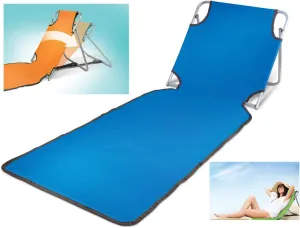 Portable Beach Mat Lounge Folding Chair – Folds Flat for Travel Adjustable Reclining Back – Outdoor Lightweight for Kids and Adults(Blue)