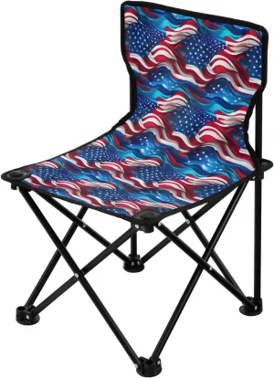 Portable Camping Chairs 4th of July Independence Day American Flag Lightweight Folding Chair for Camping, Beach, Picnic, Travel and Sports with Carry Bag 20850726