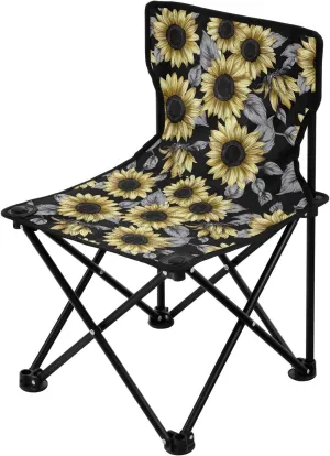 Portable Camping Chairs Floral Sunflower Lightweight Folding Chair for Camping, Beach, Picnic, Travel and Sports with Carry Bag 20855017