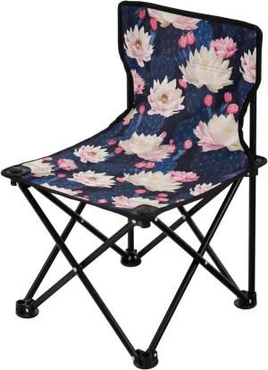 Portable Camping Chairs Flowers Floral Pink Lightweight Folding Chair for Camping, Beach, Picnic, Travel and Sports with Carry Bag 20850655