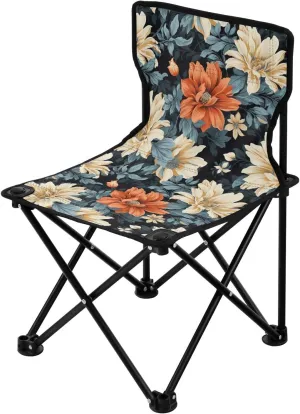 Portable Camping Chairs Flowers Floral Vintage Lightweight Folding Chair for Camping, Beach, Picnic, Travel and Sports with Carry Bag 20851553