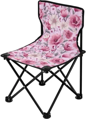 Portable Camping Chairs Flowers Floral Vintage Lightweight Folding Chair for Camping, Beach, Picnic, Travel and Sports with Carry Bag 20851676