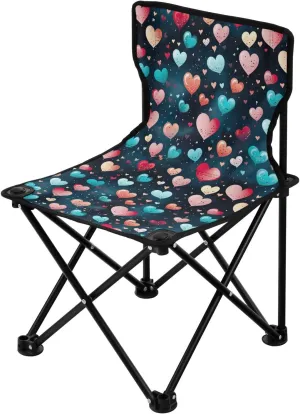 Portable Camping Chairs Valentine's Day Heart Color Lightweight Folding Chair for Camping, Beach, Picnic, Travel and Sports with Carry Bag 20850981