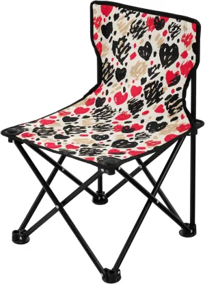Portable Camping Chairs Valentine's Day Heart Red Lightweight Folding Chair for Camping, Beach, Picnic, Travel and Sports with Carry Bag 20851007