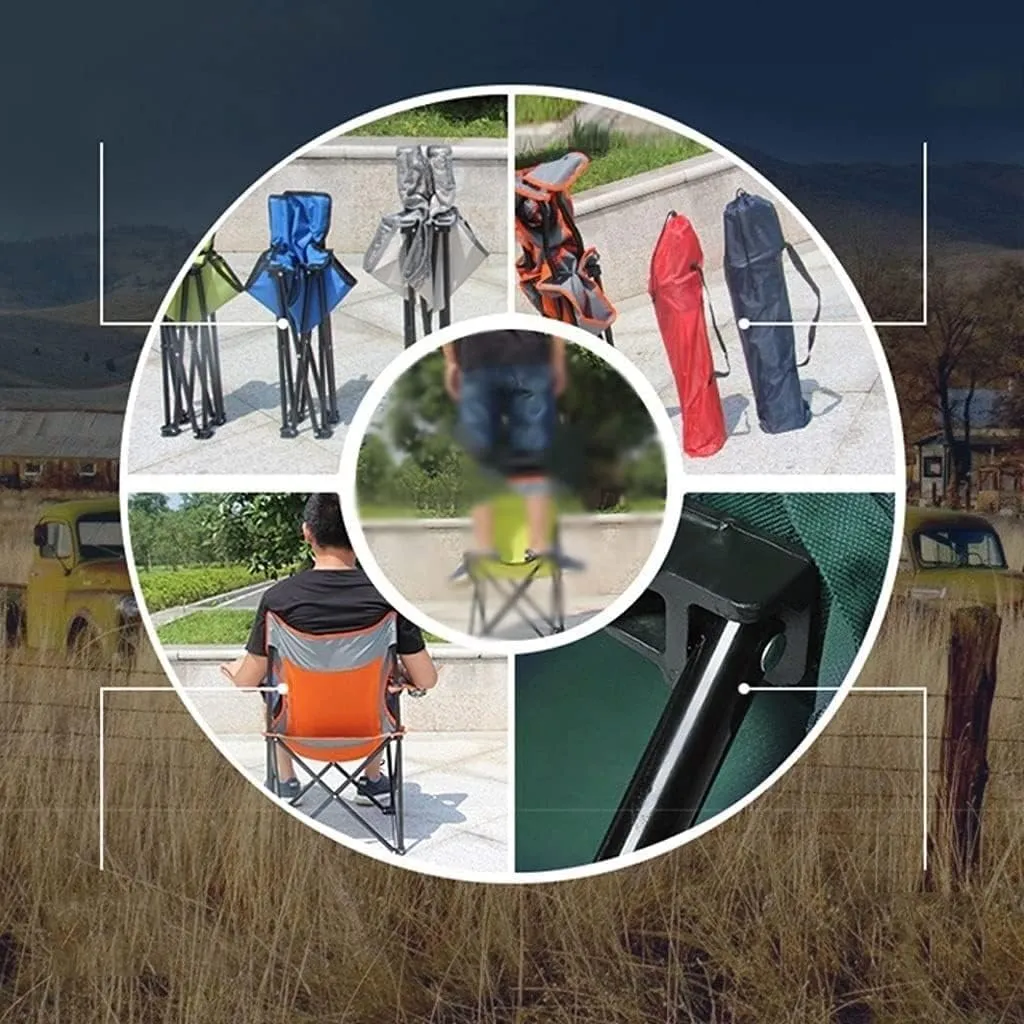 Portable Folding Chair Folding Padded Deck Chair Backchair Beach Chair Fishing Chair Portable Lounge Chair Outdoor Armchair with Cup Holder Adjustable Folding Chair(C)