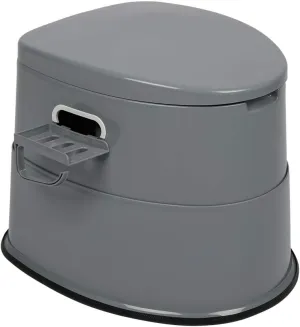 Portable Toilet with Non-slip Mat,Portable Toilet | Indoor Outdoor Commode w/Detachable Inner Bucket & Removable Paper Holder, Lightweight & Compact for Camping, Boat, Van, Emergency Use (Grey)