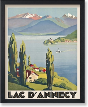 Poster Master Vintage Travel Poster - Retro Tourism Print - Lake Annecy, France, Europe, Advertising, Landscape - Gift for Artist, Friend - Wall Decor for Home, Office, 24x32 Unframed Wall Art