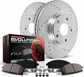 Power Stop K2373 Front Z23 Carbon Fiber Brake Pads with Drilled & Slotted Brake Rotors Kit For Saab 9-2X, Subaru Baja, Subaru Forester, Subaru Impreza, Subaru Legacy, Subaru Outback [Model Specific]