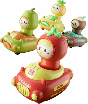 Press and Go Cars, Set of 4 Vegetable Characters, Push and Pull Toys for Toddlers 18M , Multi-Colored