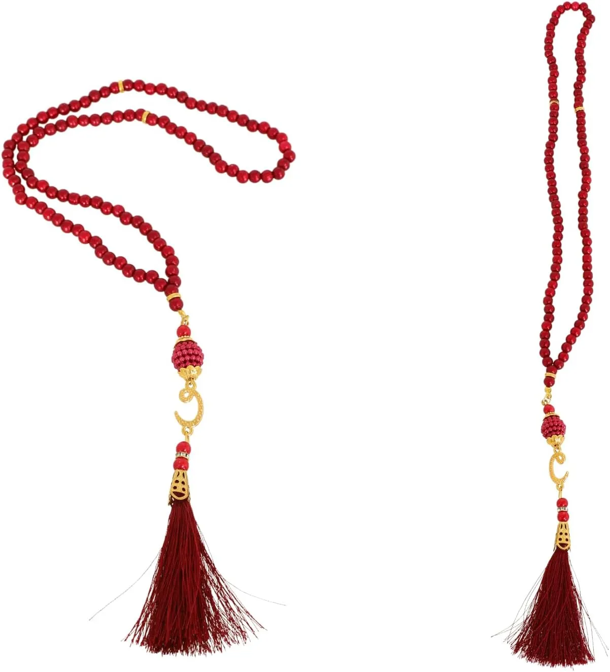 Prien Muslim Prayer Rug with Tasbih and Portable Bag, Muslim Gift for Women Men, Mubarak Islamic Box, Soft Mat Islam Gifts Set, Turkish Sajadah for Ramadan, Eid, Hajj, Travel, Pray (Red)