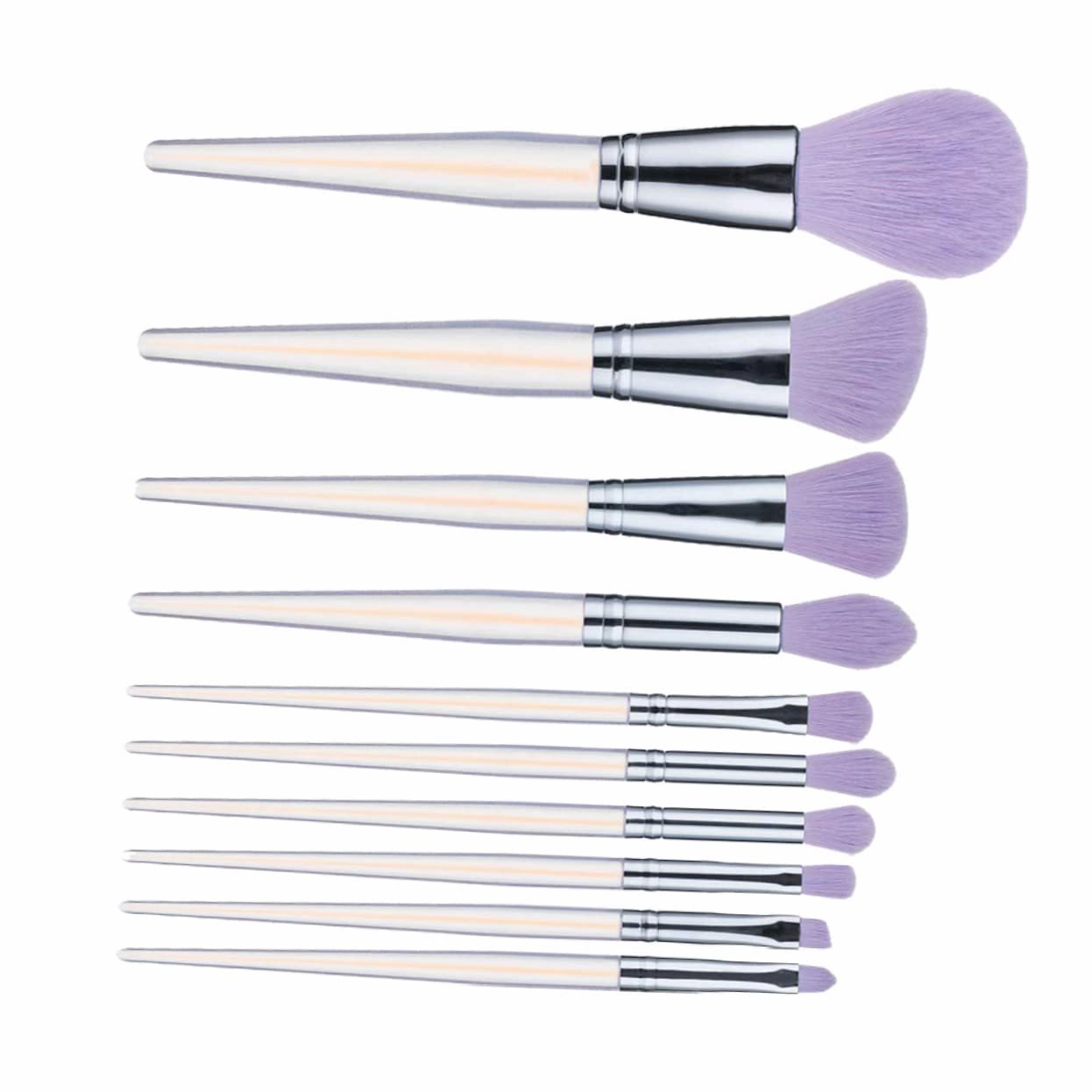 Professional Makeup Brushes Set 10pcs Acrylic Handles Ideal for Contouring Beauty Tools Natural Finish
