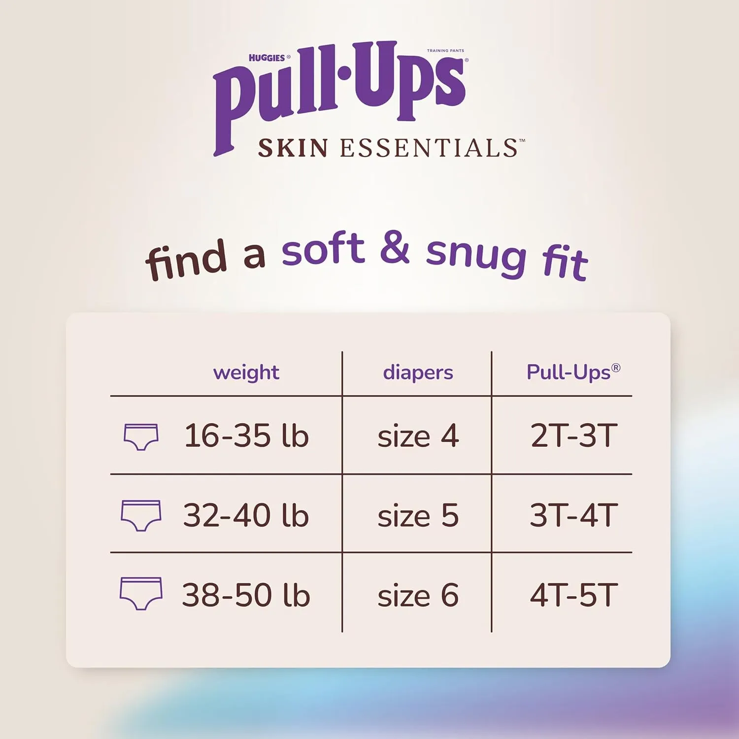 Pull-Ups Boys' Skin Essentials Potty Training Pants, Training Underwear, 3T-4T (32-40 lbs), 68 Ct