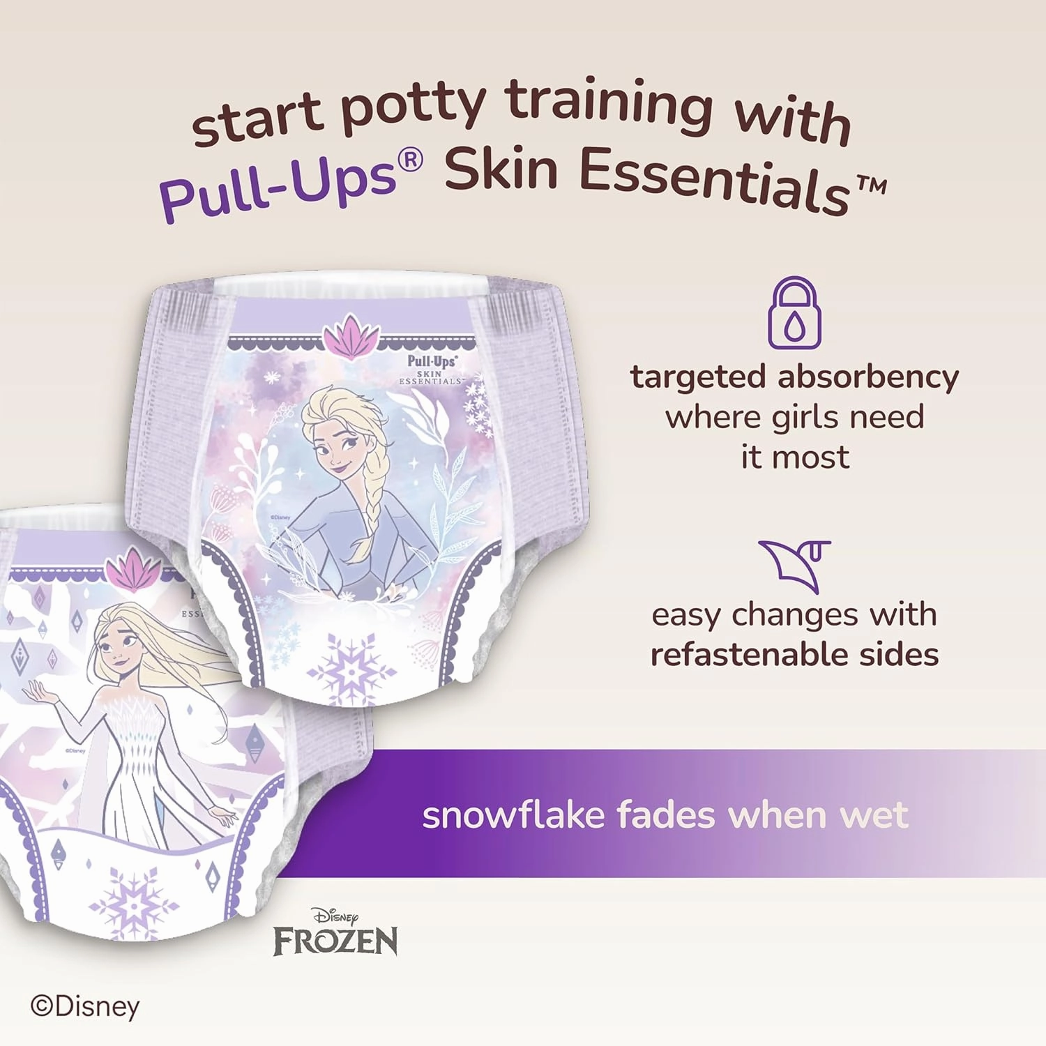 Pull-Ups Girls' Skin Essentials Potty Training Pants, Training Underwear, 4T-5T (38-50 lbs), 99 Ct (3 Packs of 33)