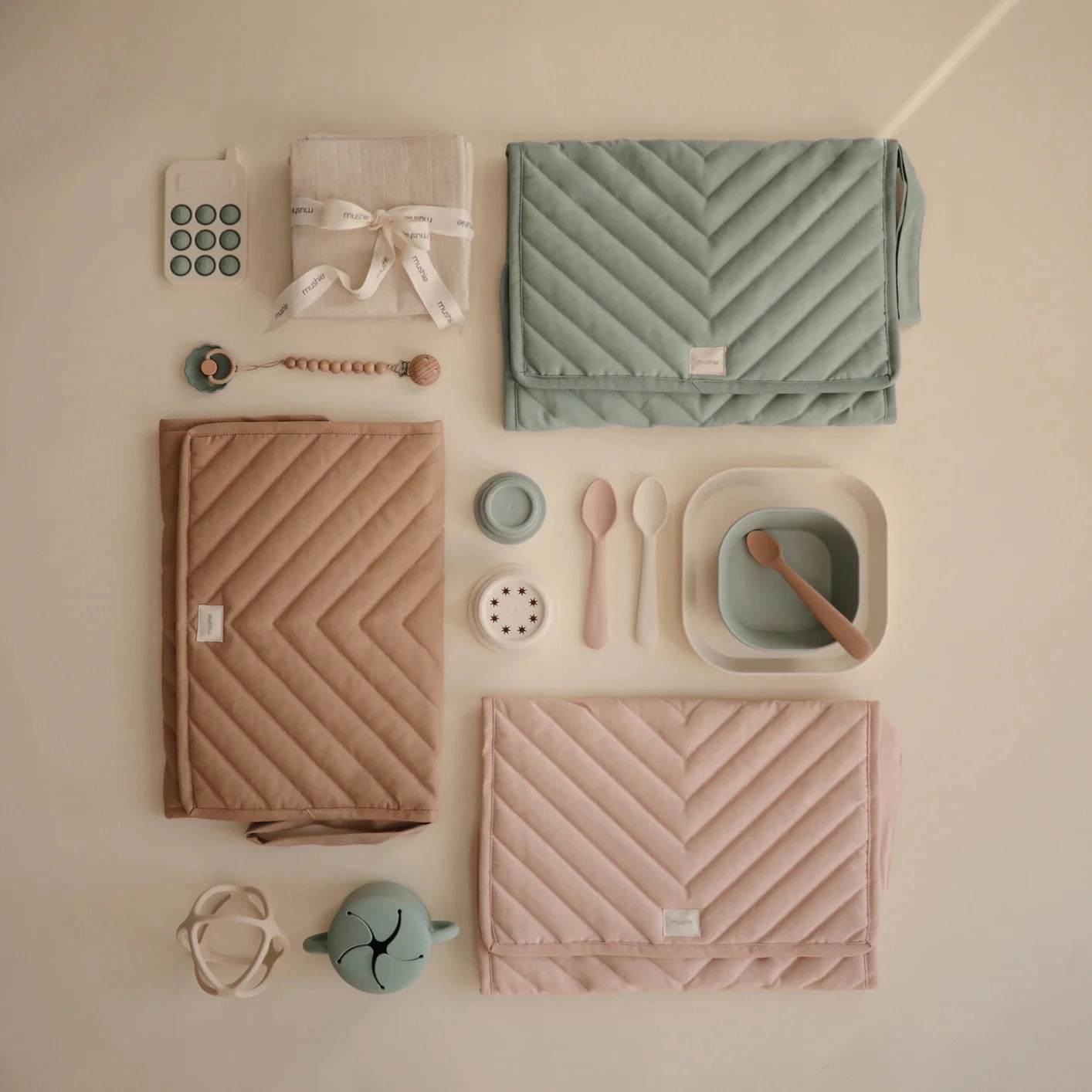 Quilted Portable Changing Pad - Natural