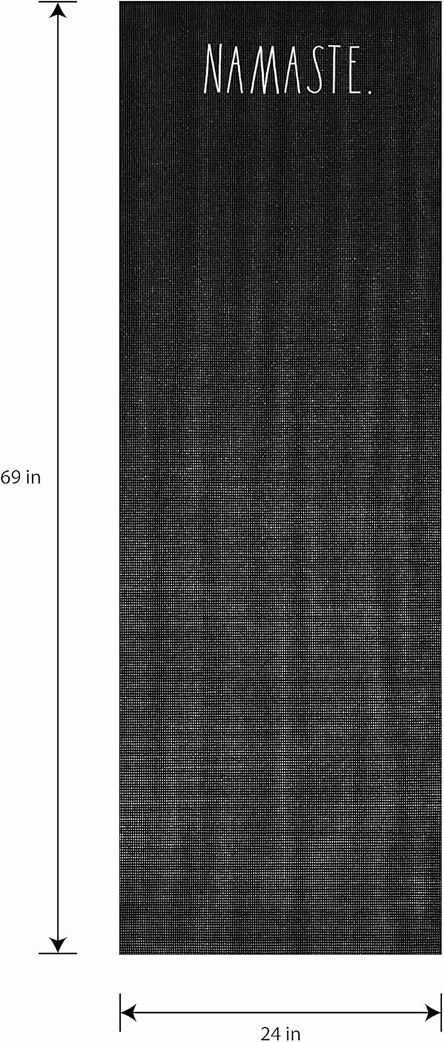 Rae Dunn Yoga Mat - High Density Foam Exercise and Fitness Mat for Workout or Stretching - Dual Sided Non Slip Cushion Grip - Portable, Travel Friendly - Use at Home, Gym, Yoga Studio, Pilates
