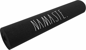 Rae Dunn Yoga Mat - High Density Foam Exercise and Fitness Mat for Workout or Stretching - Dual Sided Non Slip Cushion Grip - Portable, Travel Friendly - Use at Home, Gym, Yoga Studio, Pilates