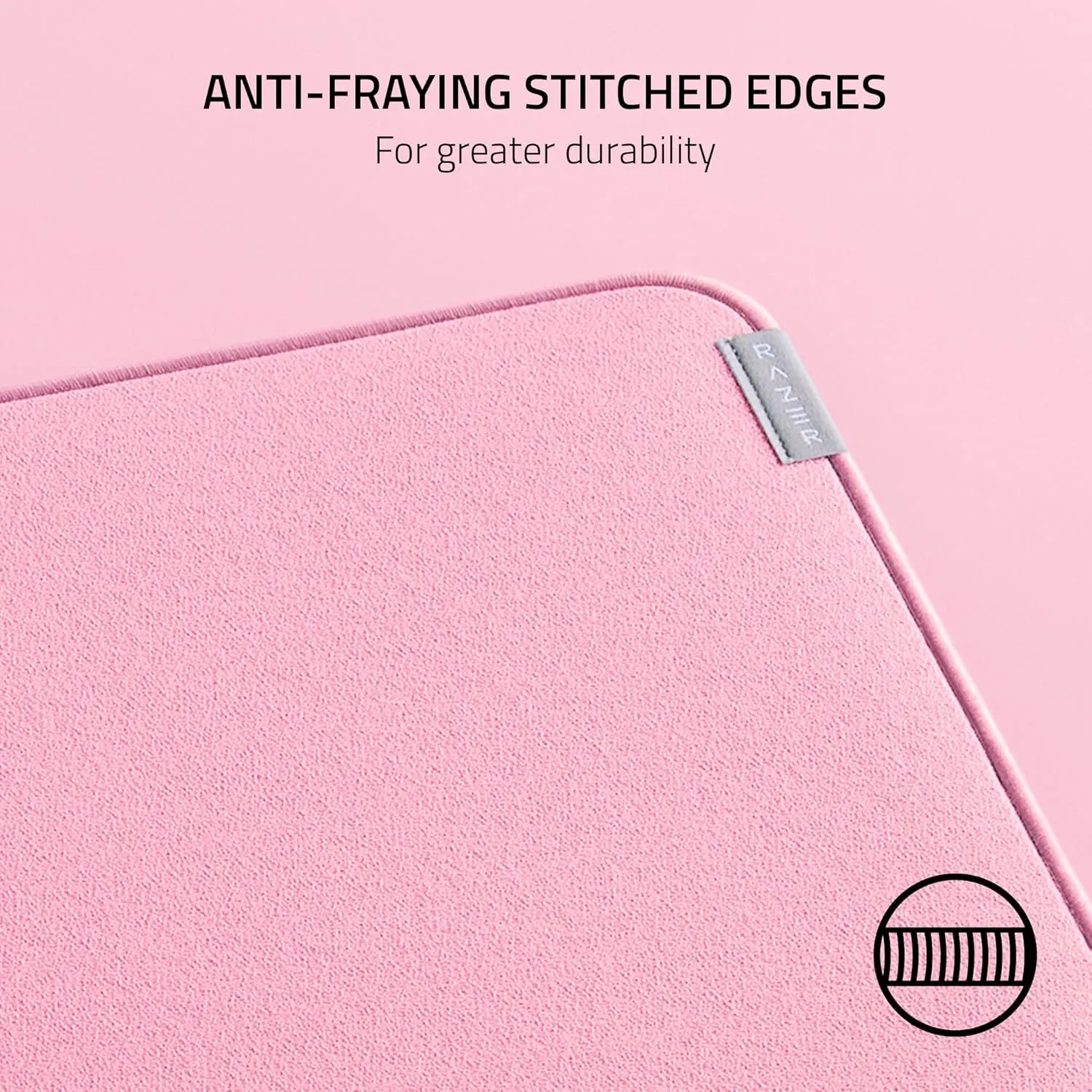 Razer Strider Hybrid Mouse Mat with a Soft Base & Smooth Glide: Firm Gliding Surface - Anti-Slip Base - Rollable & Portable - Anti-Fraying Stitched Edges - Water-Resistant - Large - Quartz Pink