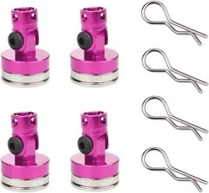 RC Car Accessories for Axial for SCX10 for Traxxas for TRX4 D90 D110 1/10 for HSP Drift for Sakura for Redcat 4pcs RC Car Body Posts Magnet Invisible Fixed Mount(Pink)