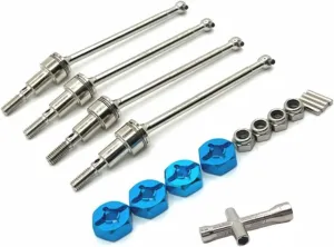 RC Car Parts for SCY 16101 16102 16103 16104 16106 16201 16303 for JJRC C8805 Q130 Q117 1/16 RC Metal Drive Shaft Coupling Hex Connector Remote Control Cars Parts(Blue)