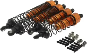 Rc Damper Shock Absorber For Fs 1/10 4PCS 90mm 108mm Oil Filled Length Adjustable Front Rear Shock Absorber Rc Model Car For Buggy Truggy For Racing Parts Replacement Use(Orange)