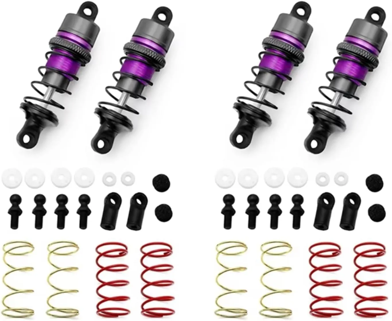 Rc Shock Absorber 1/10 2Pair 63Mm Of Metal Hydraulic Shock Absorbers RC Remote Control Car Flat For Racing Drift Parts Accessories Upgrade Replace Use