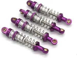 Rc Shock Absorber For Jjrc C8801 C8808 C8809 AX8560 For TRX4M 1/18 4pcs Metal Po Shock Absorber RC Remote Control Car Parts And Accessories Upgrade Replacement(Purple)