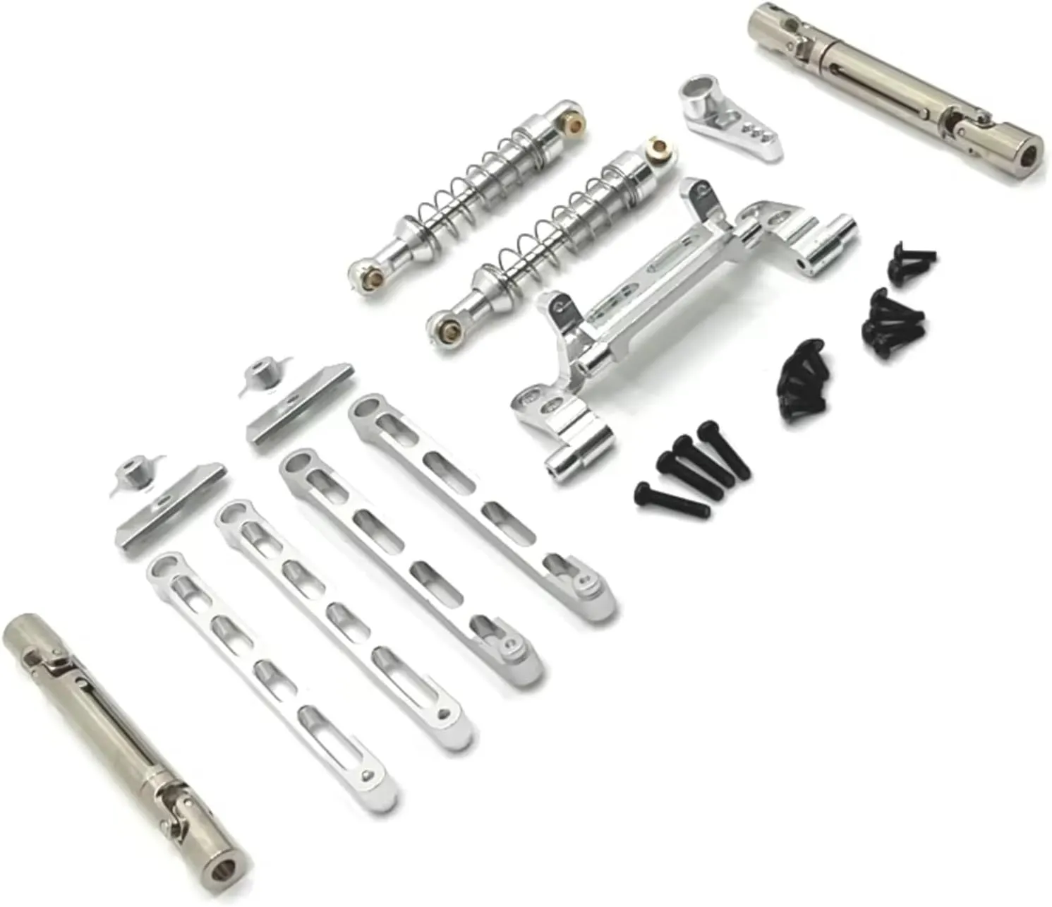 Rc Shock Absorber For MN For MN168 For MN82 LC79 For MN78 1/12 Metal Pull Rod Shock Absorber Set For Fit Remote Control Car Parts And Accessories Upgrade Replacement Use(Silver)