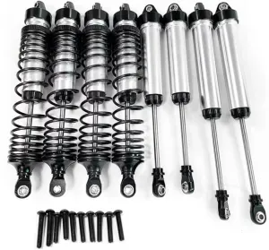 Rc Shock Absorber For Traxxas For UDR 1 8pcs Front Rear Shock Absorber Aluminum Alloy Smooth RC Car Parts Accessories Replacement Use(Black)