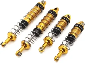 Rc Shock Absorber For WLtoys 12427 12428-A B 12429 12423 FY01 FY02 FY03 1/12 4pcs Metal Upgrade Hydraulic Front And Rear Shocks RC Car Parts Replacement Use(Yellow)