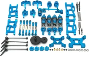 Rc Shock Absorber For WLtoys 144010 144001 144002 124017 124019 Metal Upgrade Shock Absorber Set 14 Pack For RC Car Parts Accessories Upgrade Replace Use(Blue)