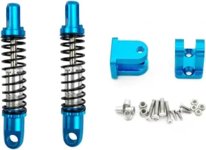 Rc Shock Absorber For WPL D12 Metal Front Shock Absorber Damper With Mount Fixed For Seat Upgrades Parts RC Car Spare Accessories Upgrade Replacement Use(Blue)