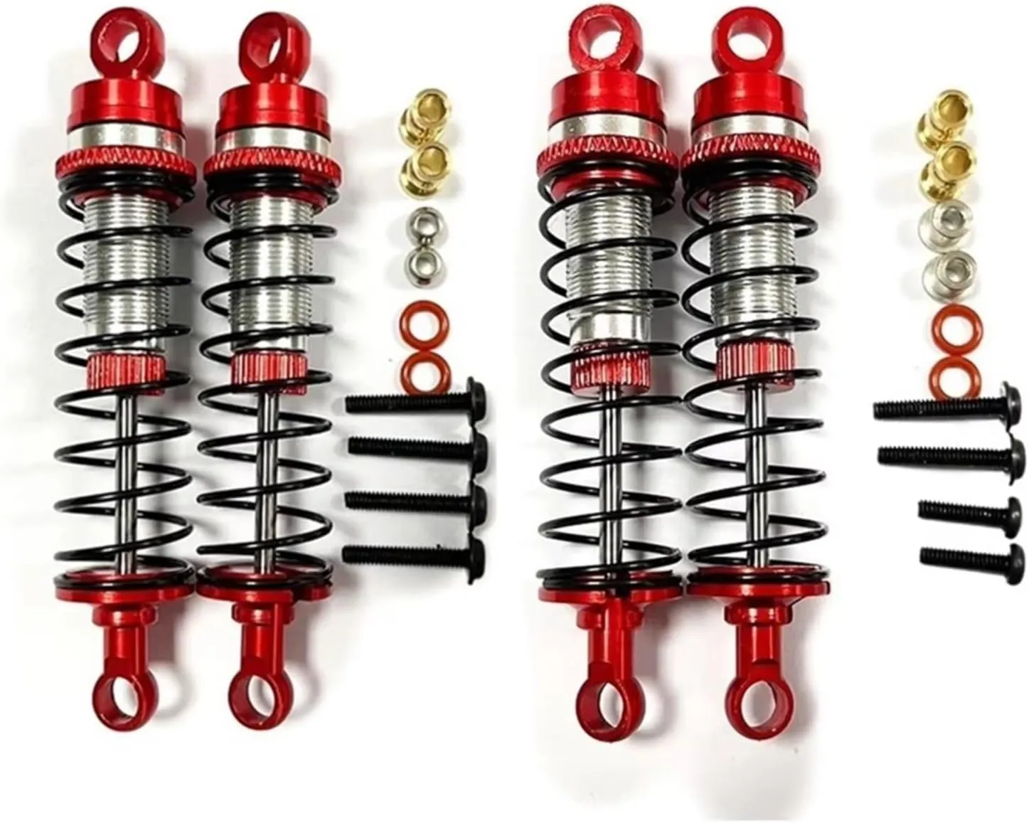 Rc Special Shock Absorber For Losi For Mini-T 2.0 For Mini-B 1/16 1/18 4pcs Metal Front And Rear Shock Absorber Damper Red RC Truck Car Upgrades Parts Replacement Use