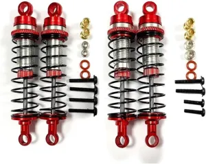 Rc Special Shock Absorber For Losi For Mini-T 2.0 For Mini-B 1/16 1/18 4pcs Metal Front And Rear Shock Absorber Damper Red RC Truck Car Upgrades Parts Replacement Use
