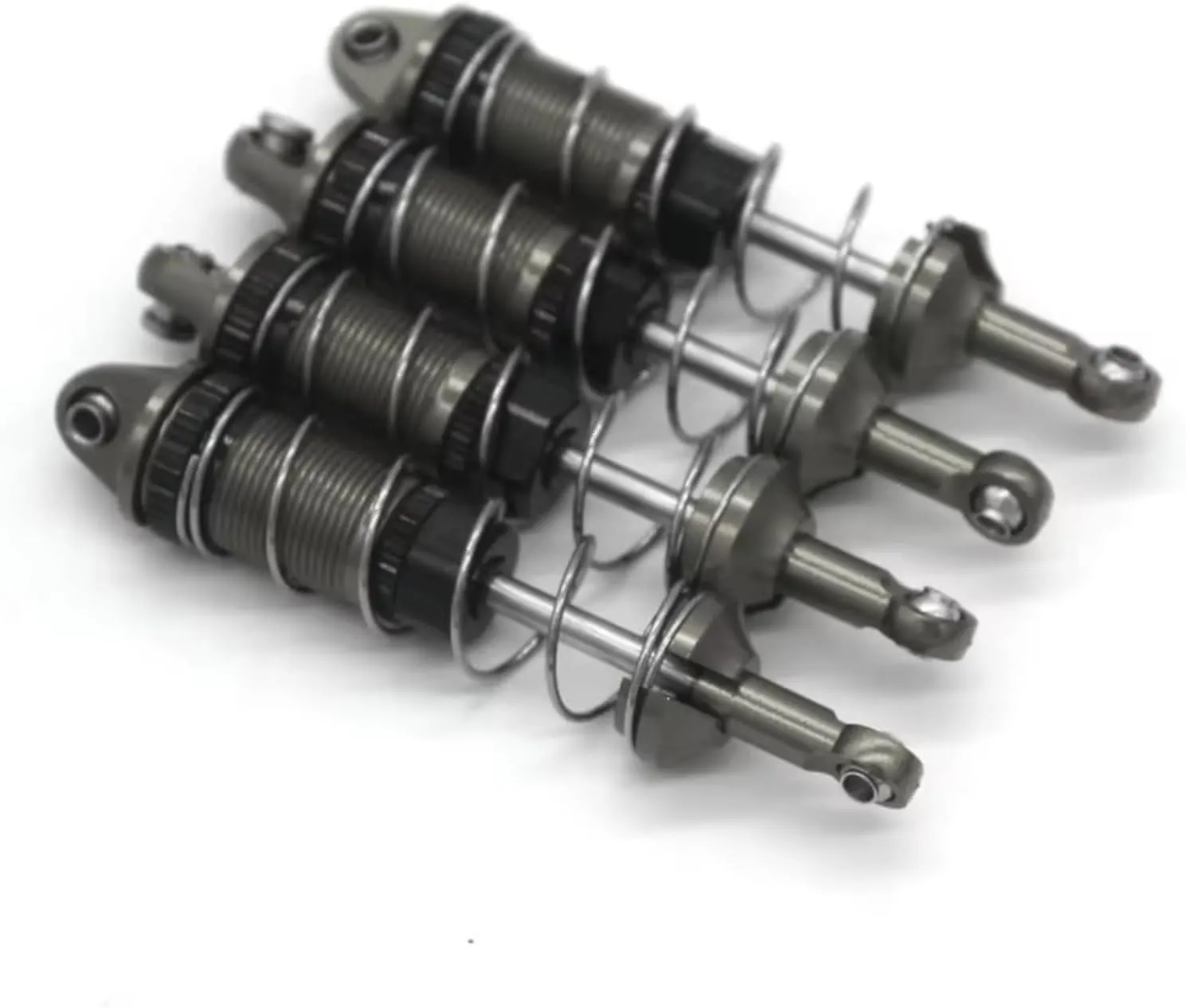 Rc Special Shock Absorber For Mjx For Hyper Go 16207 16208 16209 16210 1/16 4pcs Metal Front And Rear Shock Absorber Rc Car Parts Accessories Replacement And Use(Gray)
