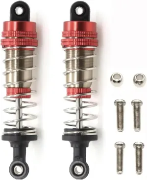 Rc Special Shock Absorber For WLtoys 144001 1/14 2pcs Metal Shock Absorber Damper Oil Filled Shocks Four-Wheel Drive RC Drift For Racing Car Parts Upgrade Replacement(Red)