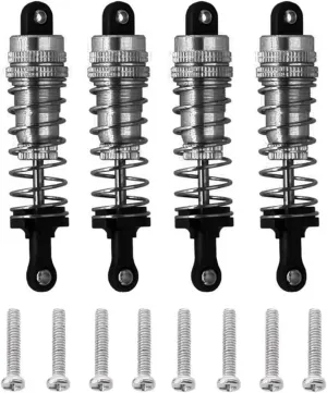 Rc Special Shock Absorber For WLtoys 144001 1/14 4Pcs Metal Shock Absorber Damper Replacement Grey RC Drift For Racing Car Parts Accessories Upgrade Replacement And Use