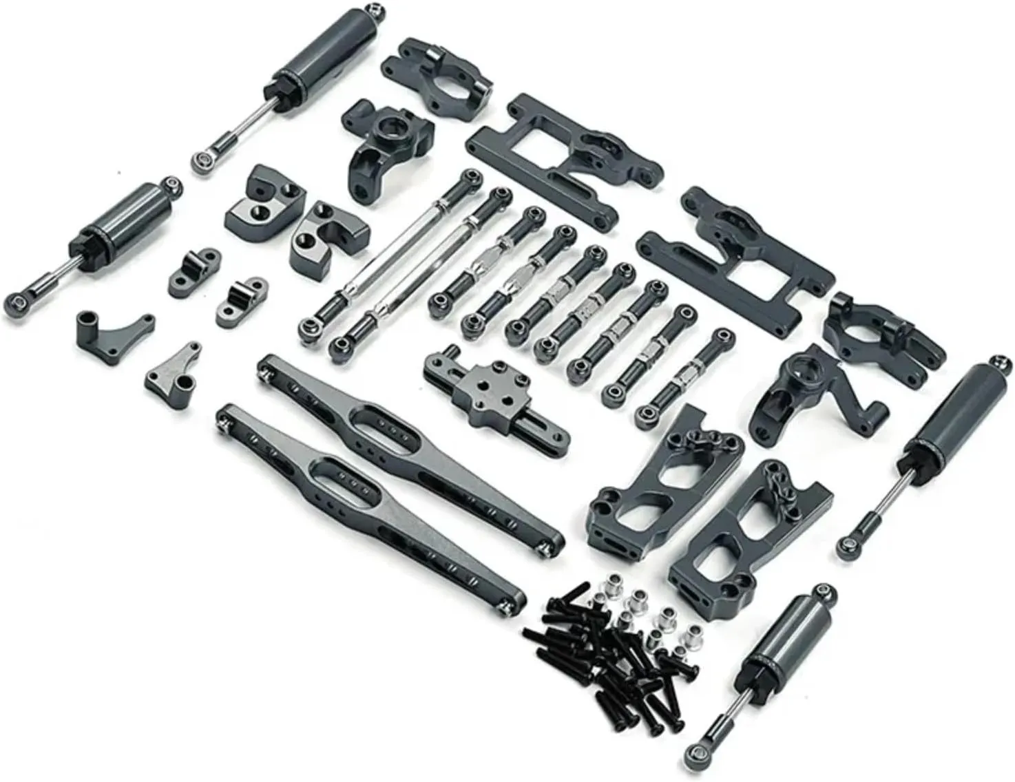 RC Upgrade Accessories for Wltoys 1/12 12427 12428 12423 for FY-01 FY-02 FY-03 Remote Control Car Upgrade Modified Accessories Metal Upgrade Parts Set(Grey)