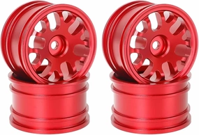 RC Car Upgrade Part for Tamiya M03 M04 M05 M06 M07 MB-01 XM-01 1/10 4pcs 42mm Metal Wheel Rim Wheel Hubs RC On-Road Drift for Racing Car Upgrade Parts(Red)