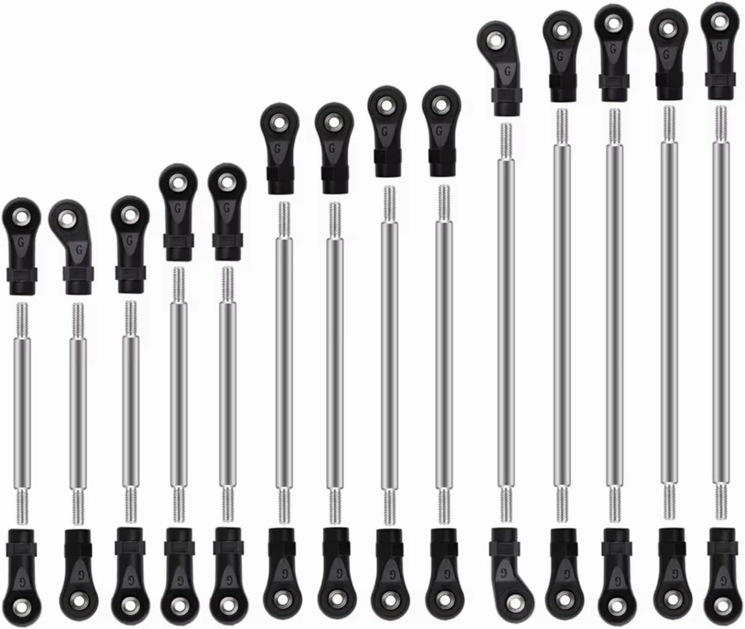 Rc Connecting Rod Tie Rod for TRX6 1/10 14 Pcs Stainless Steel Links Linkage Pull Rod Unassembled Kit RC Crawler Car Parts and Accessories Upgrade Replacement Use