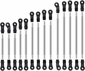 Rc Connecting Rod Tie Rod for TRX6 1/10 14 Pcs Stainless Steel Links Linkage Pull Rod Unassembled Kit RC Crawler Car Parts and Accessories Upgrade Replacement Use