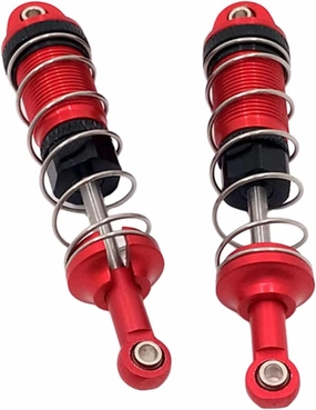 Rc Shock Absorber 16101 16201 1/16 2pcs Hydraulic Front And Rear Shock Absorbers Accessories Spare Parts For RC Car Vehicles Parts And Upgrade Replacement(Red)
