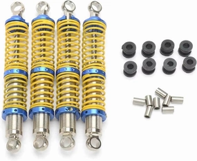 Rc Shock Absorber 4pcs 1/10 Shock Absorber Stainless Steel Double Section Suspension Yellow For RC Remote Control Car Upgrade Accessories Parts Replacement Use