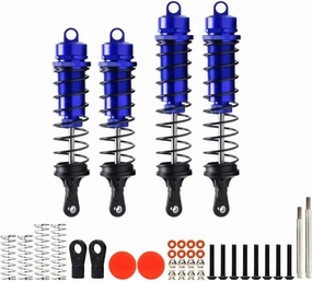 Rc Shock Absorber For Arrma 4S For Outcast 1:10 For Kraton 1/10 4Pcs Ara330552 Ara330553 Front Rear Thicken Shock Absorbers RC Damper RC Car Parts Replacement(Blue)