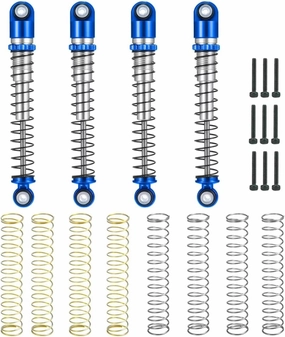 Rc Shock Absorber For Axial For SCX24 90081 For Deadbolt For Gladiator For Wrangler 1/24 Aluminum 48mm Shock Absorber Damper RC Crawler Car Truck Parts Use(Blue Silver)